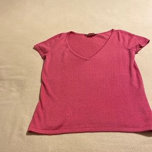 Oscar de la Renta Silk and Cashmere Short Sleeve V Neck Sweater Size Medium